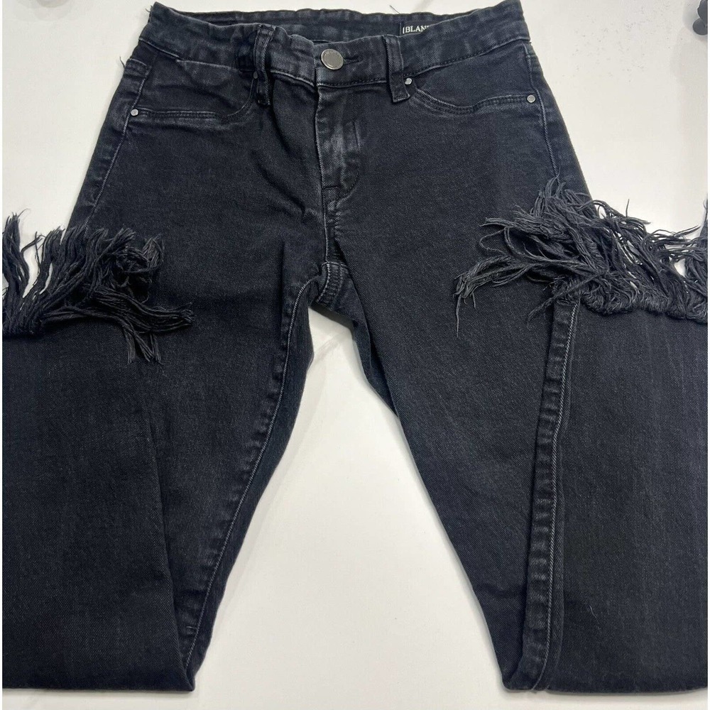 Blank NYC Jeans Black Fringe Raw Hem Size 25 Women’s